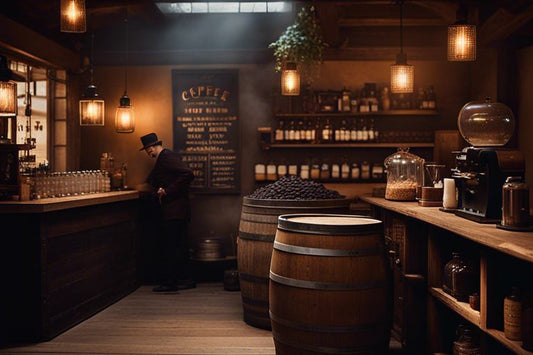 The Art Of Roasting Coffee Beans In A Whiskey Barrel