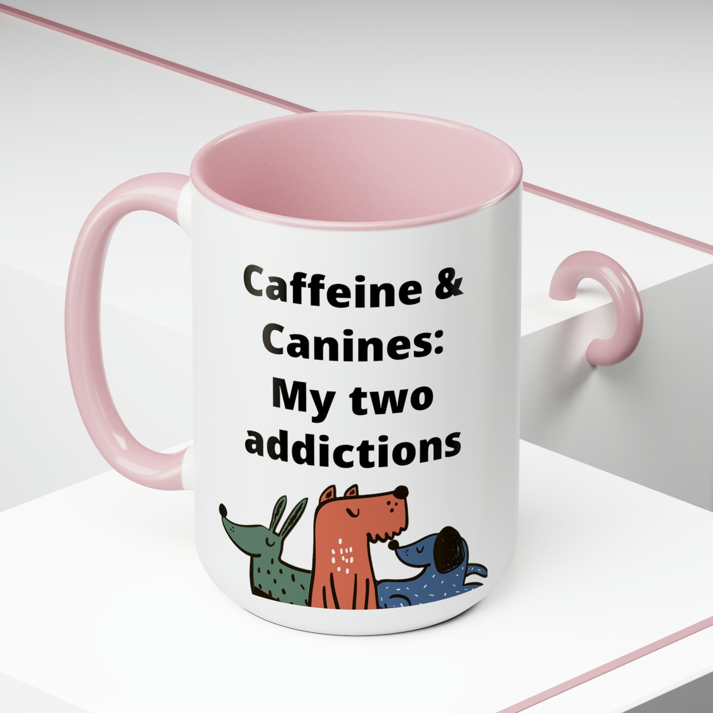 Caffeine and Canine Coffee Mugs, 15oz