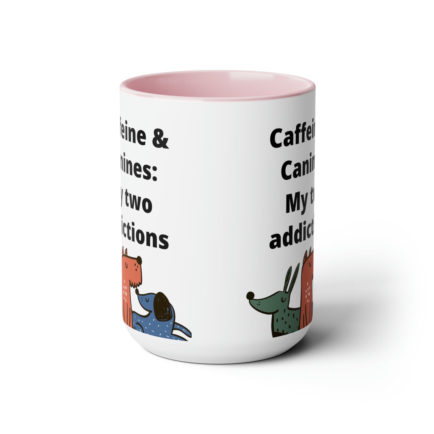 Caffeine and Canine Coffee Mugs, 15oz