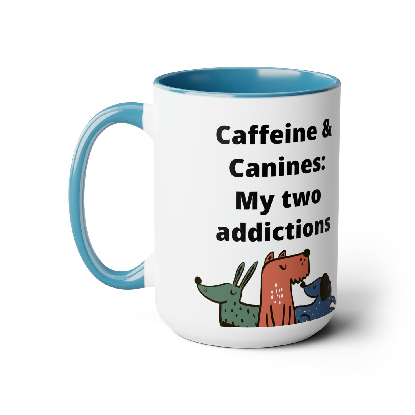 Caffeine and Canine Coffee Mugs, 15oz