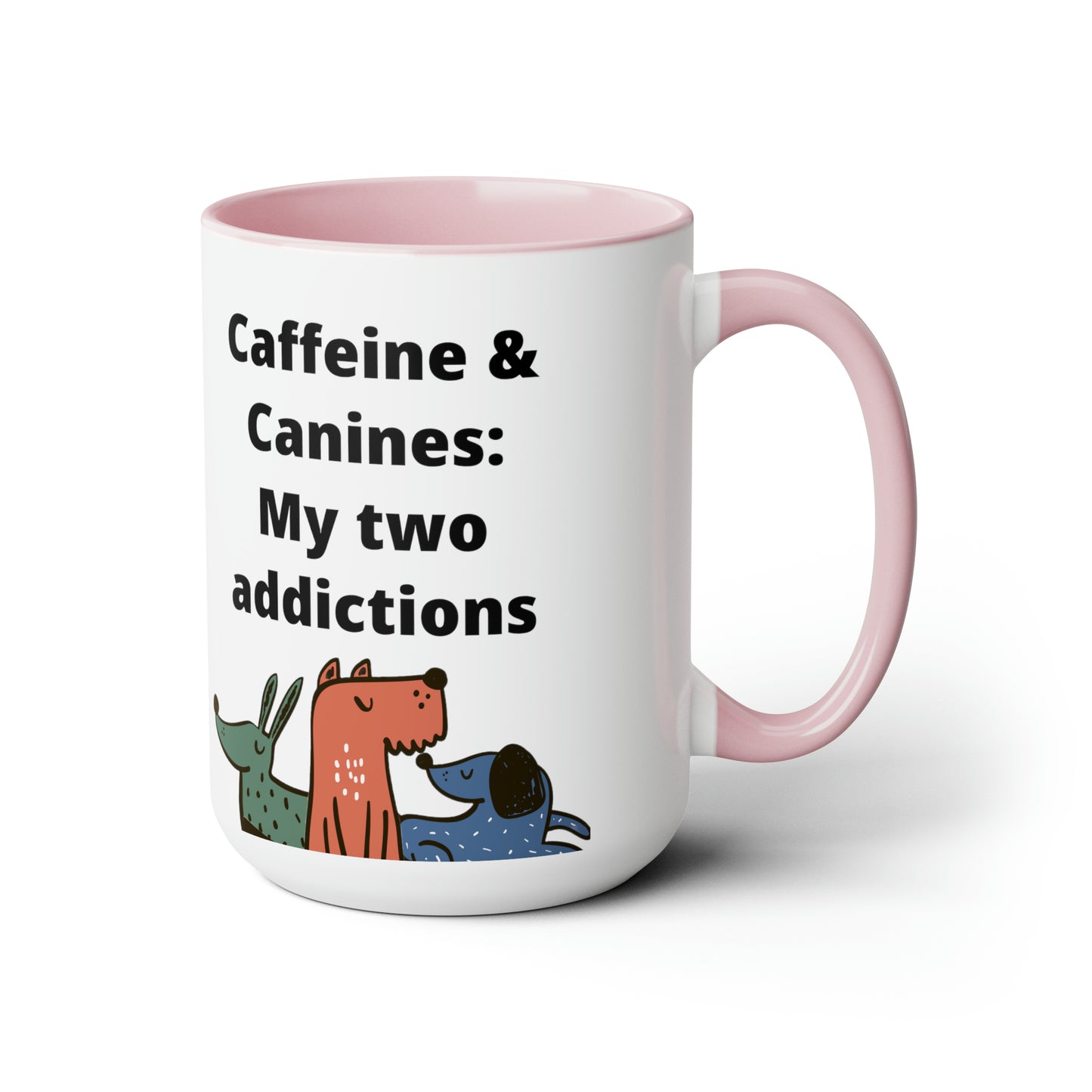 Caffeine and Canine Coffee Mugs, 15oz