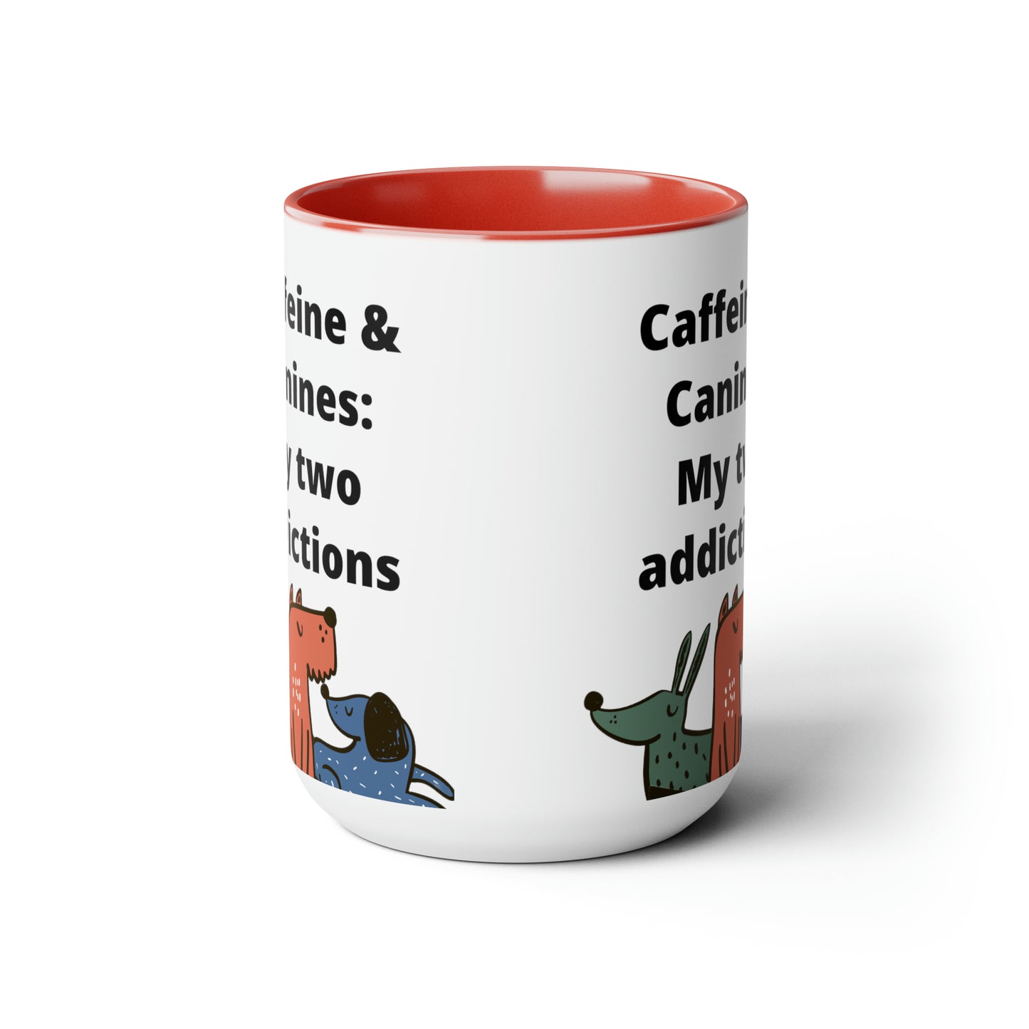 Caffeine and Canine Coffee Mugs, 15oz