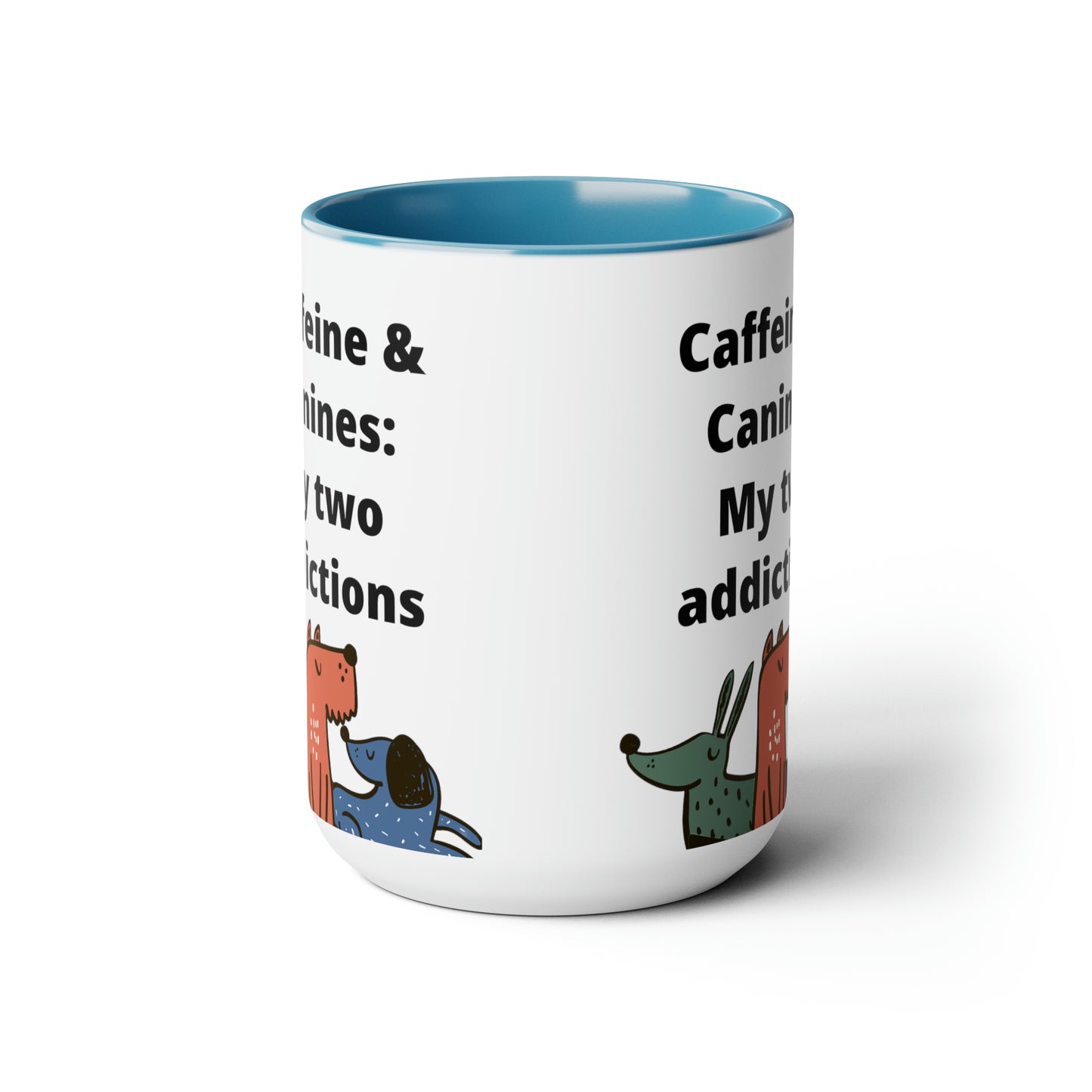 Caffeine and Canine Coffee Mugs, 15oz