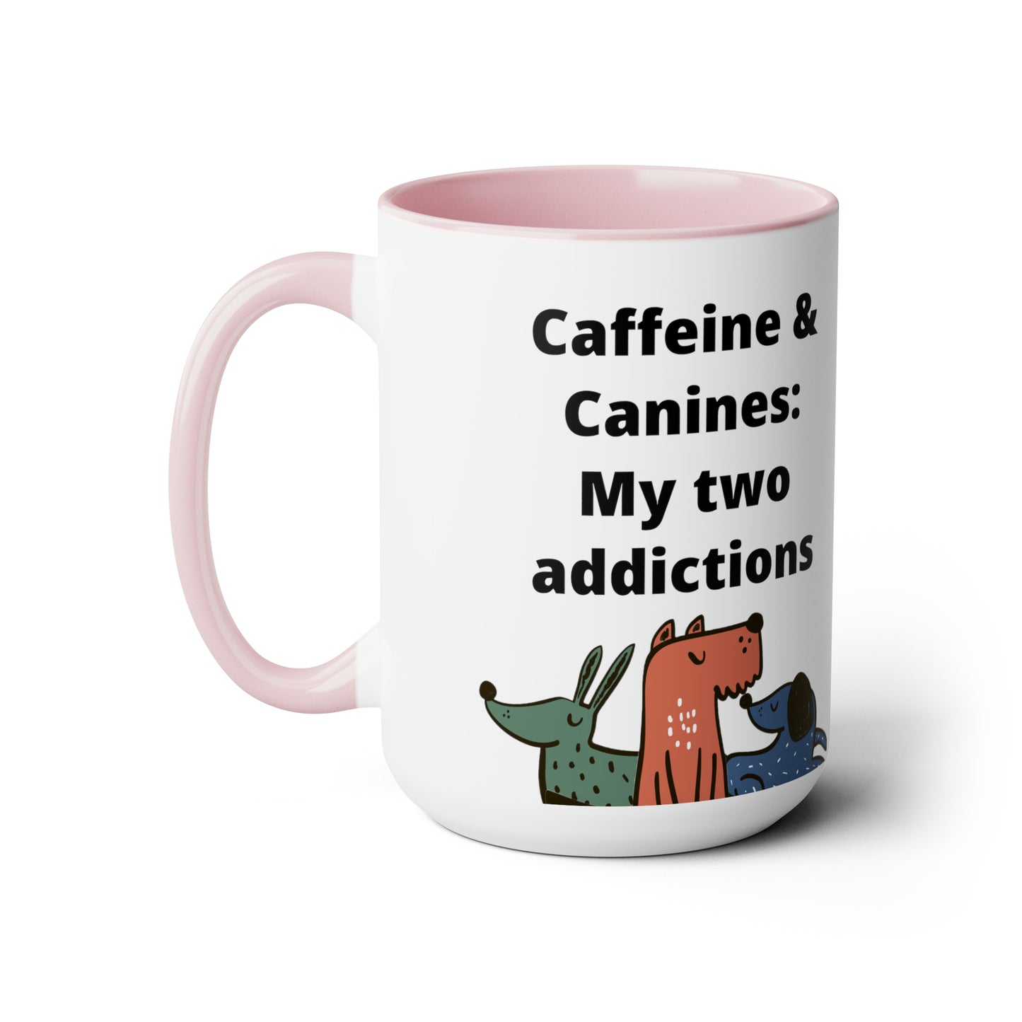 Caffeine and Canine Coffee Mugs, 15oz