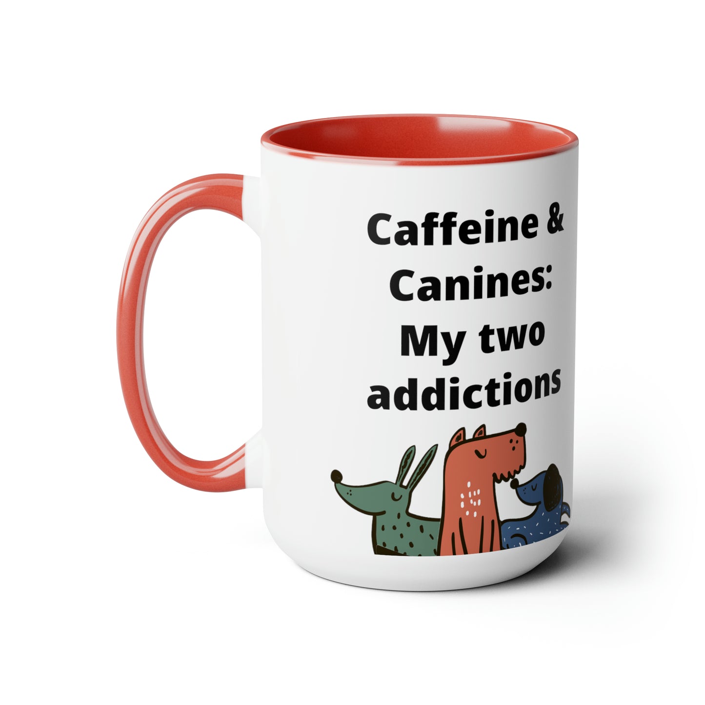 Caffeine and Canine Coffee Mugs, 15oz