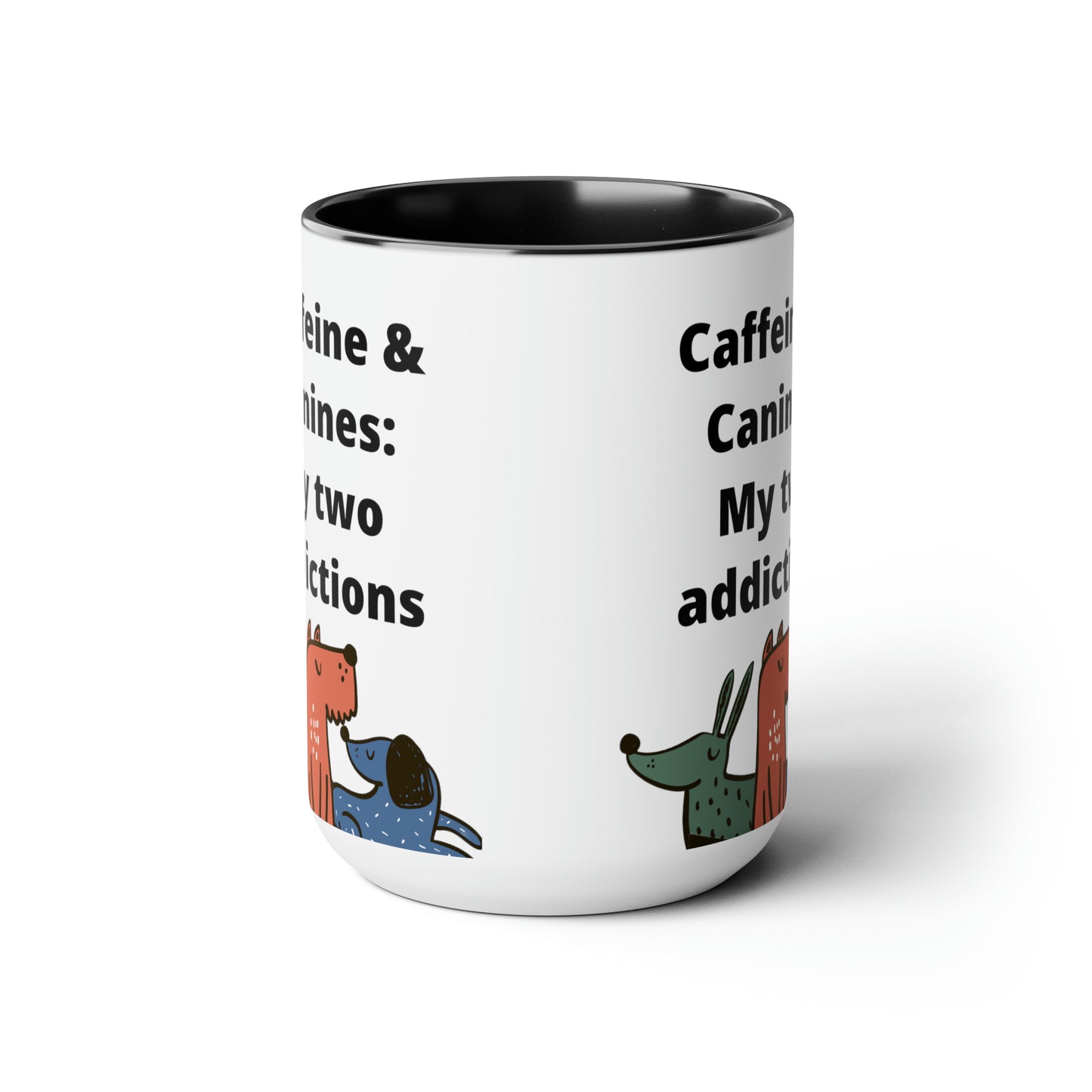 Caffeine and Canine Coffee Mugs, 15oz