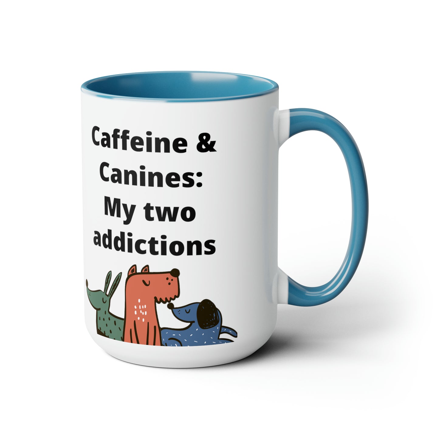 Caffeine and Canine Coffee Mugs, 15oz