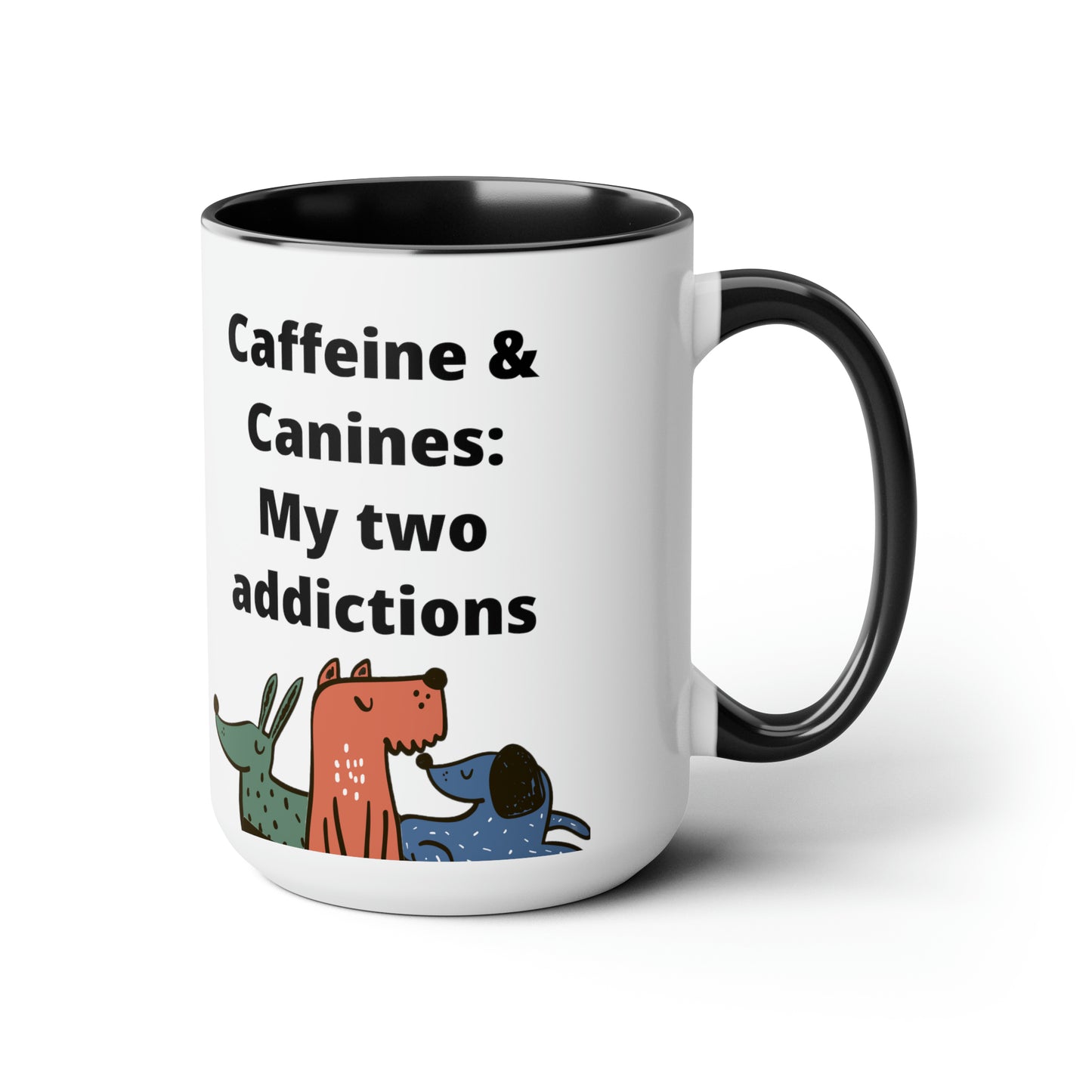 Caffeine and Canine Coffee Mugs, 15oz
