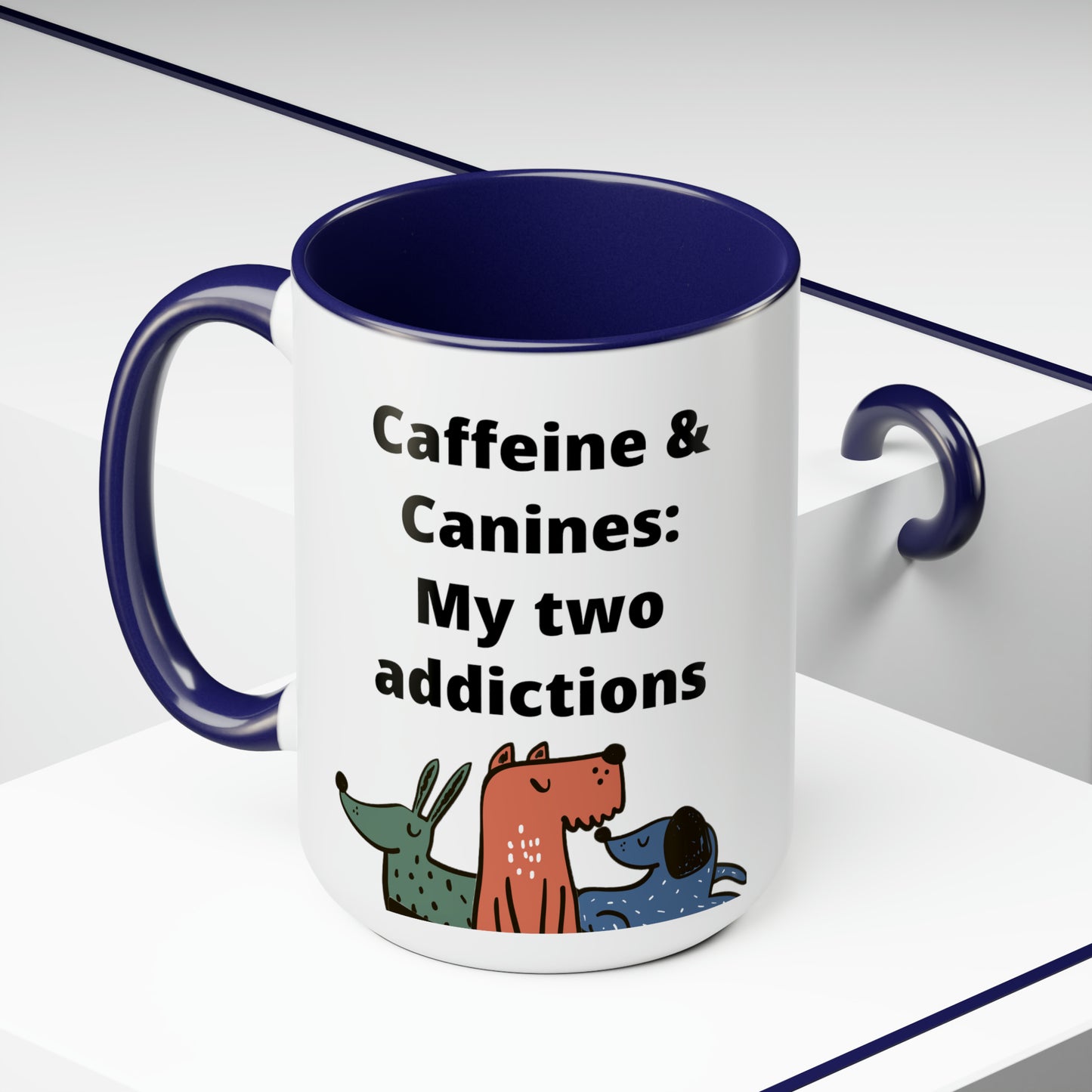 Caffeine and Canine Coffee Mugs, 15oz