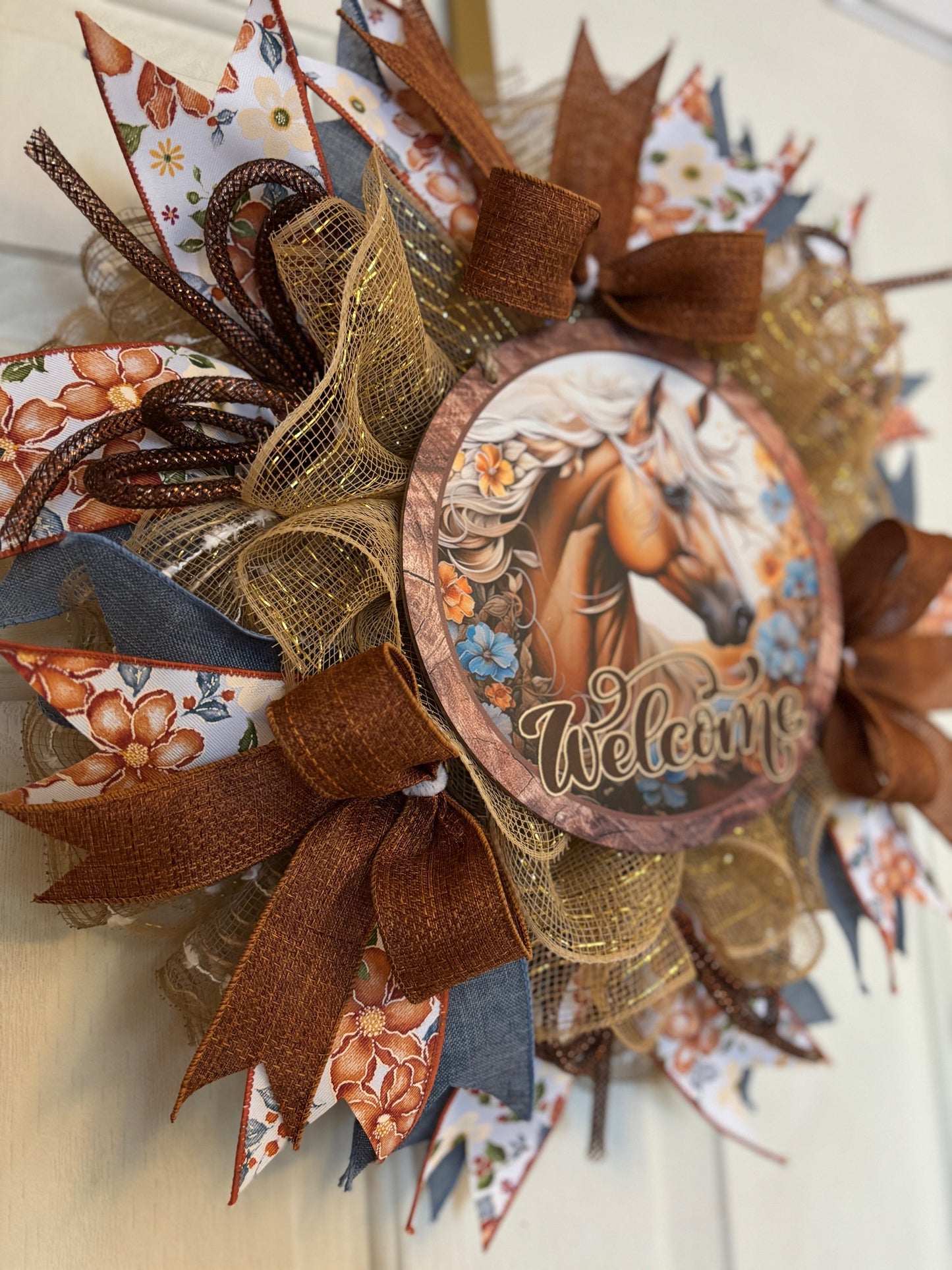 Custom Handmade Welcome Horse Wreath