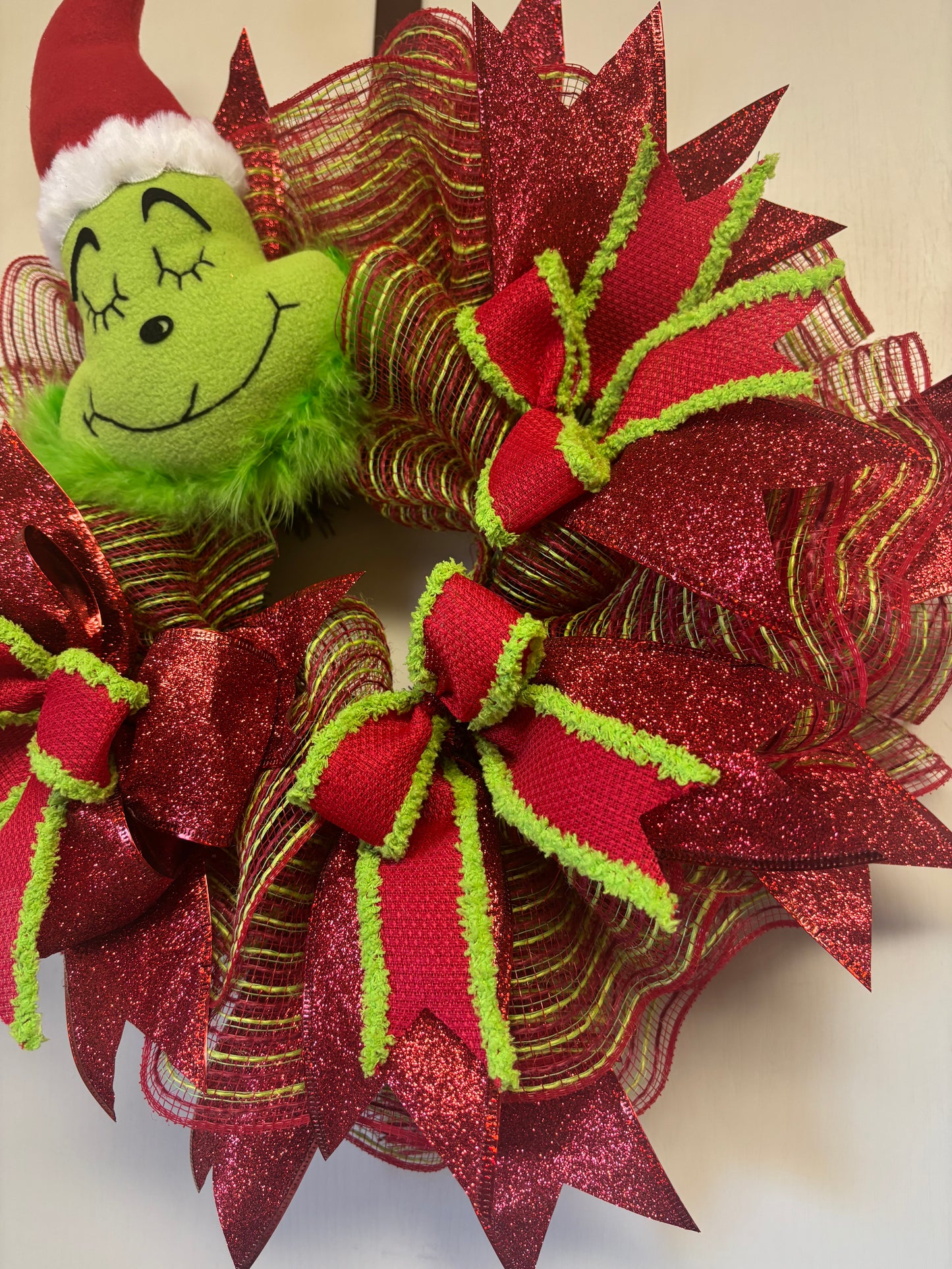 Holiday Green Monster Handmade Custom Wreath
