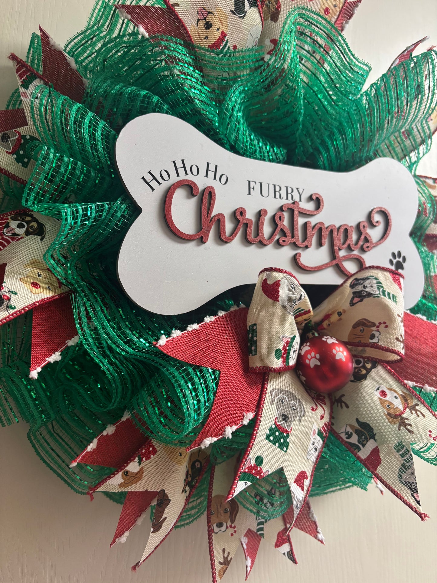Furry Christmas Handmade Custom Wreath