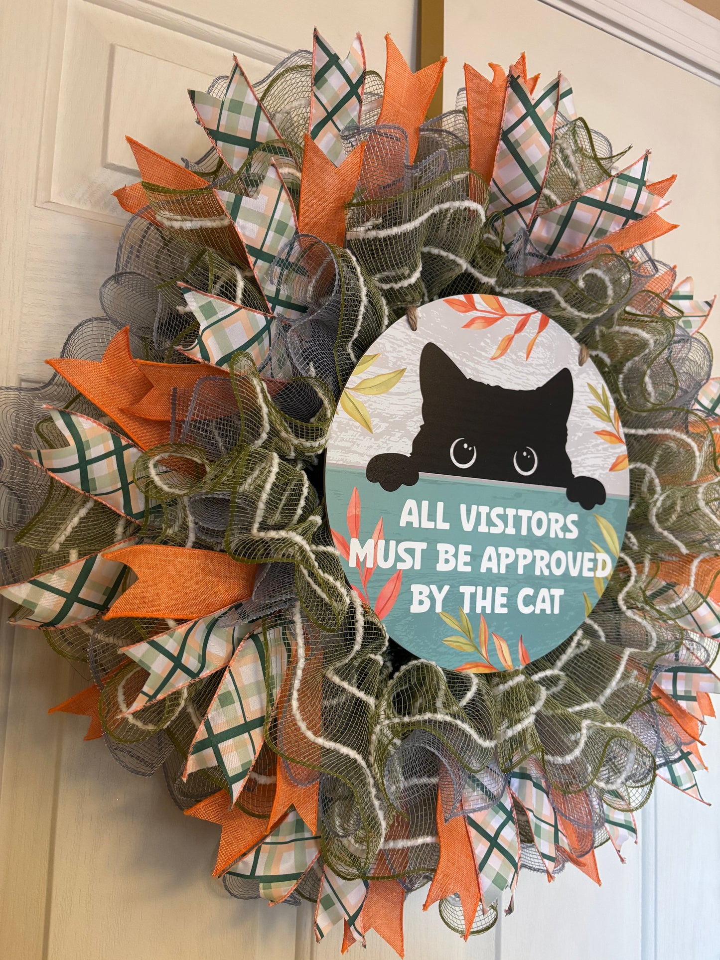 Visitors Approved by the Cat Handmade Wreath