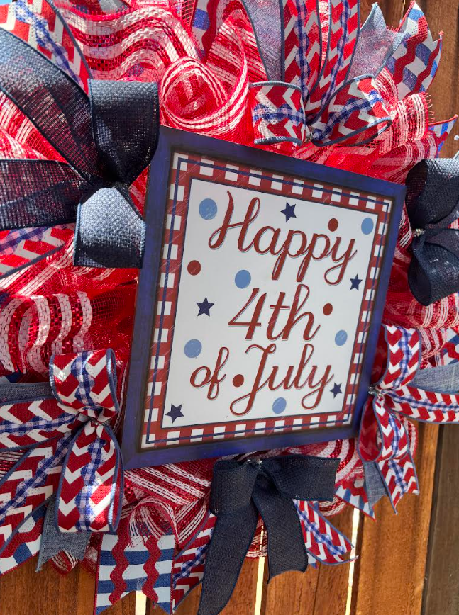 Happy 4th of July Handmade Wreath
