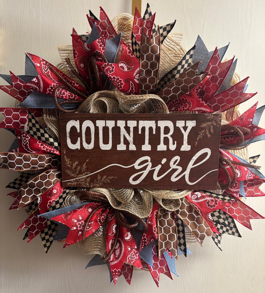 Custom Handmade Country Girl Wreath