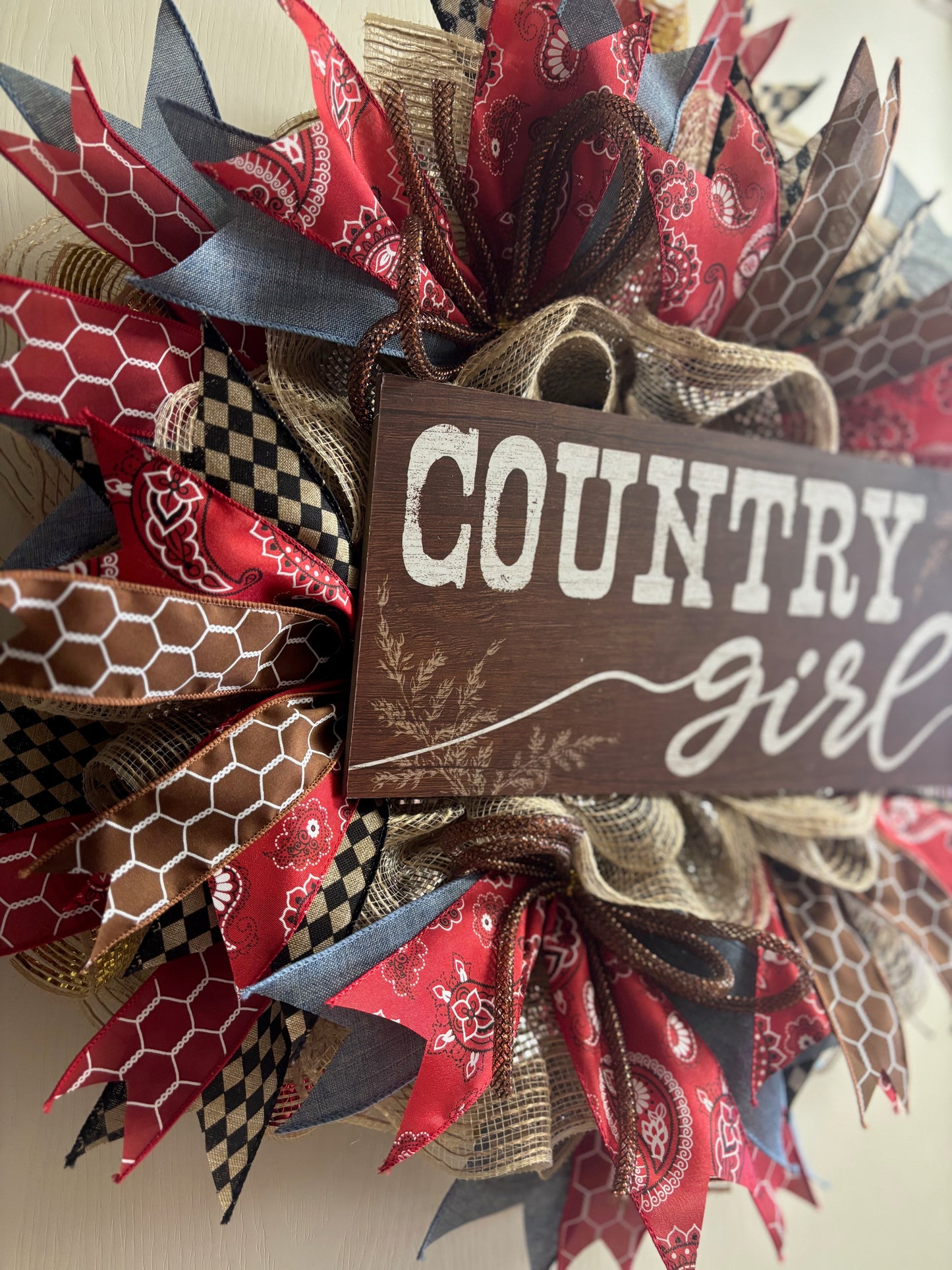 Custom Handmade Country Girl Wreath