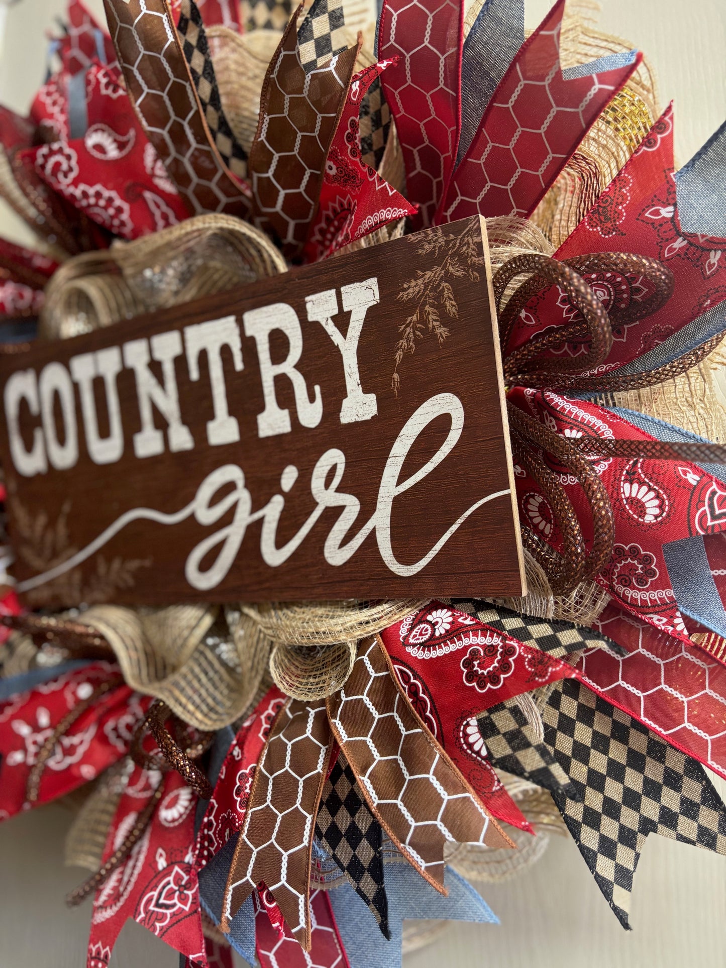 Custom Handmade Country Girl Wreath