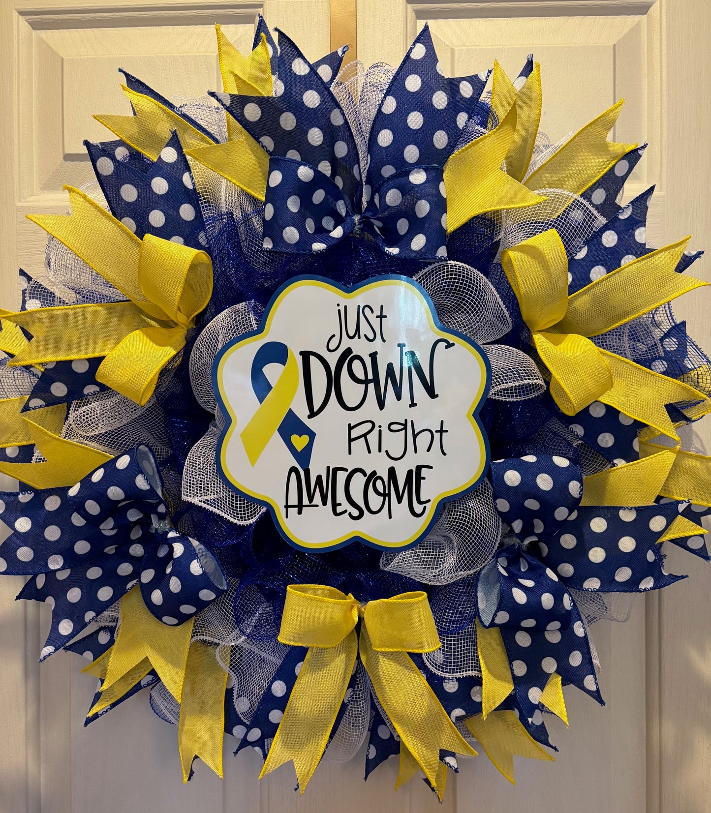 Custom Handmade Down Syndrome Awareness Wreath