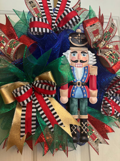 Classic Color Nutcracker Handmade Custom Wreath