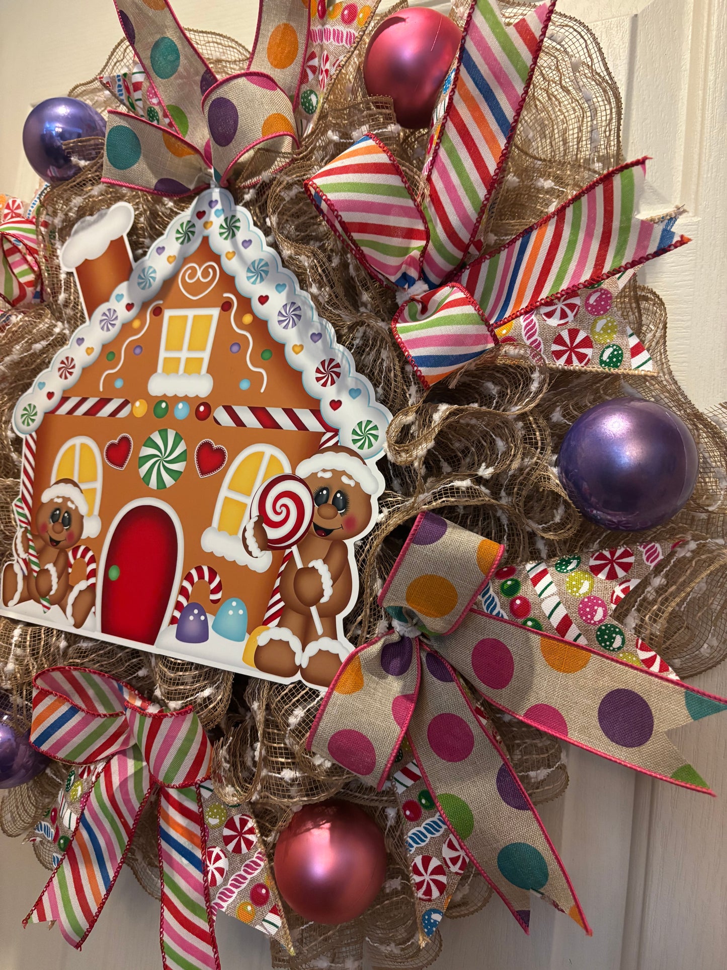 Candyland Gingerbread House Handmade Custom Wreath
