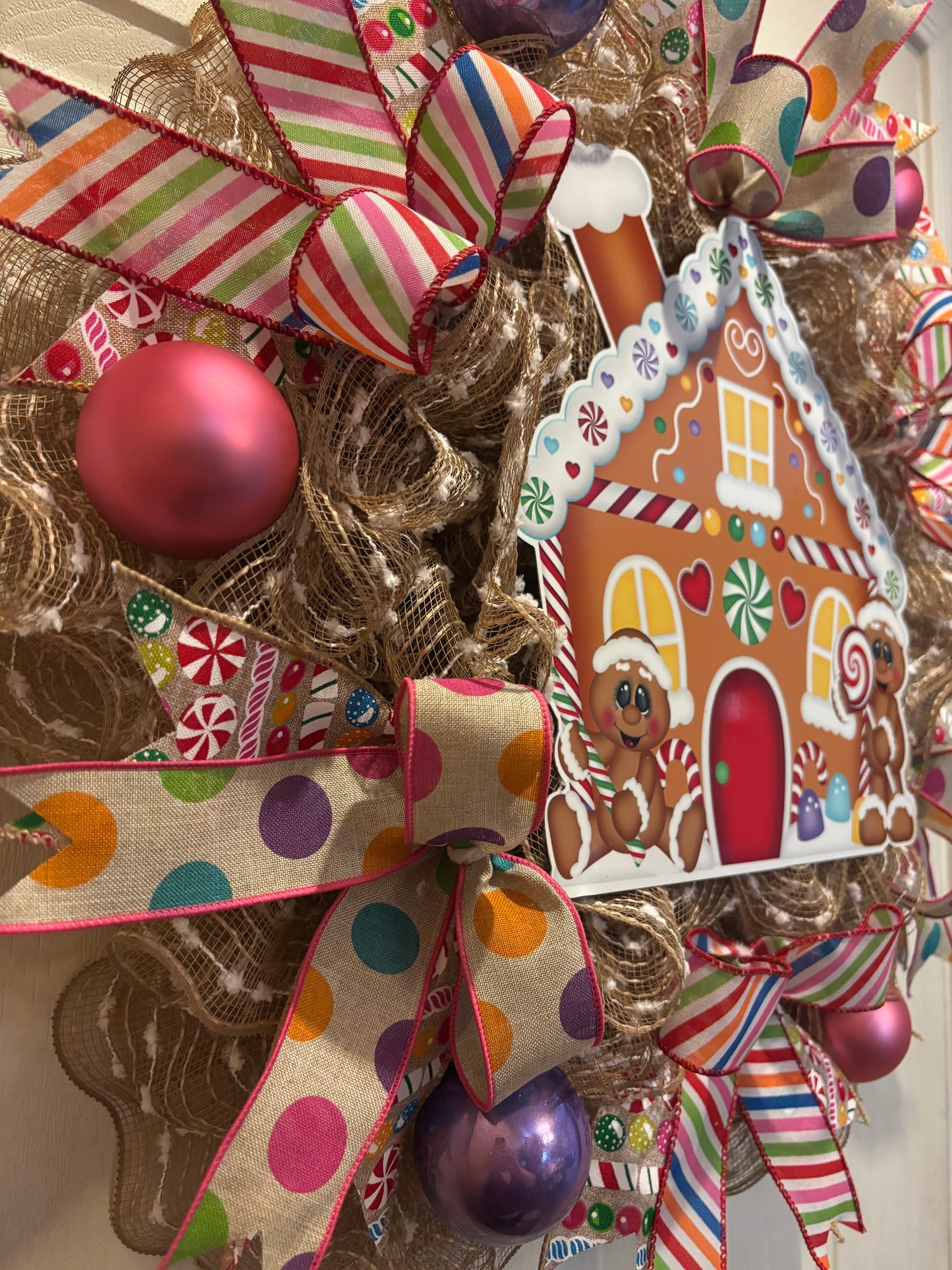 Candyland Gingerbread House Handmade Custom Wreath