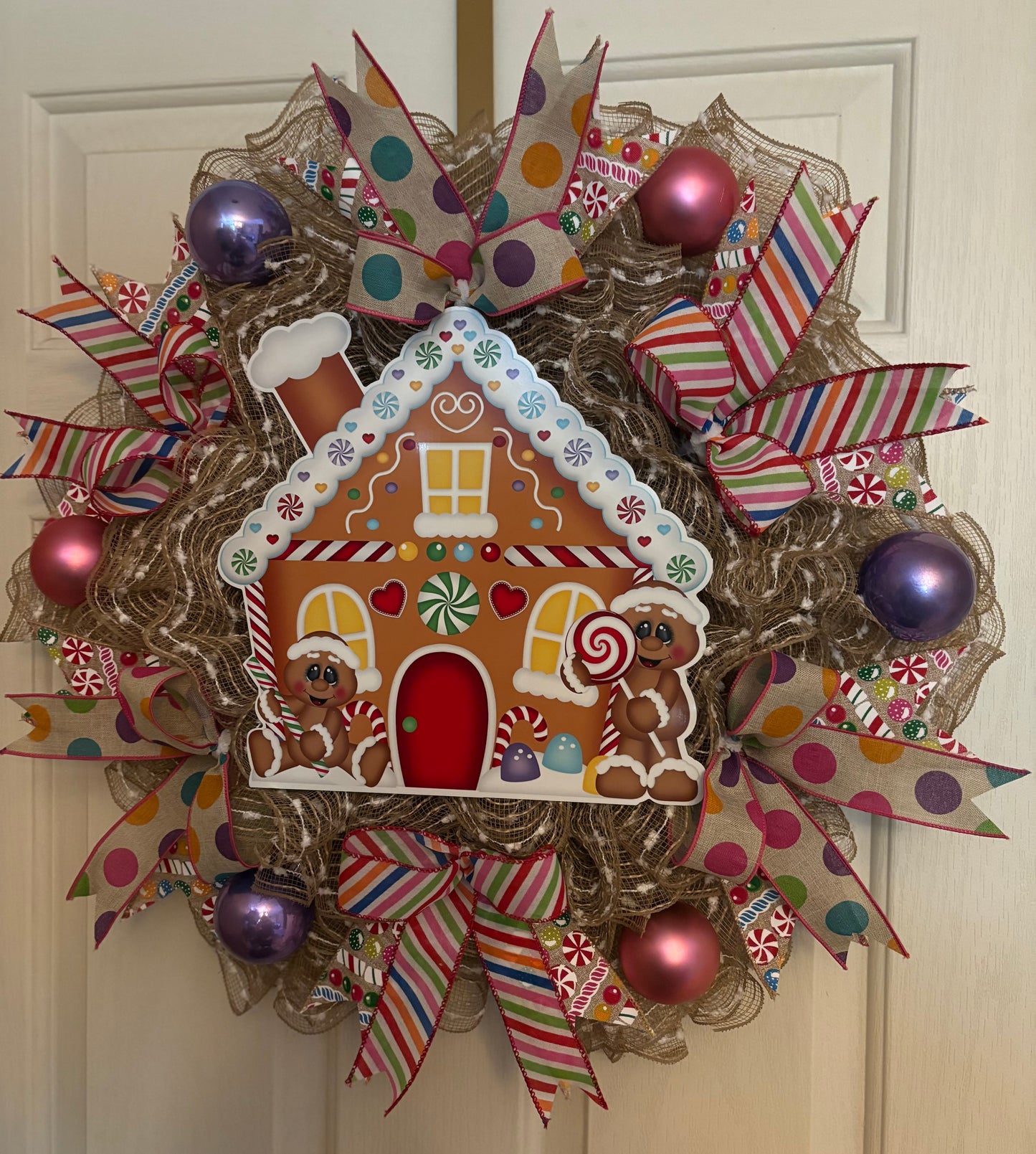 Candyland Gingerbread House Handmade Custom Wreath