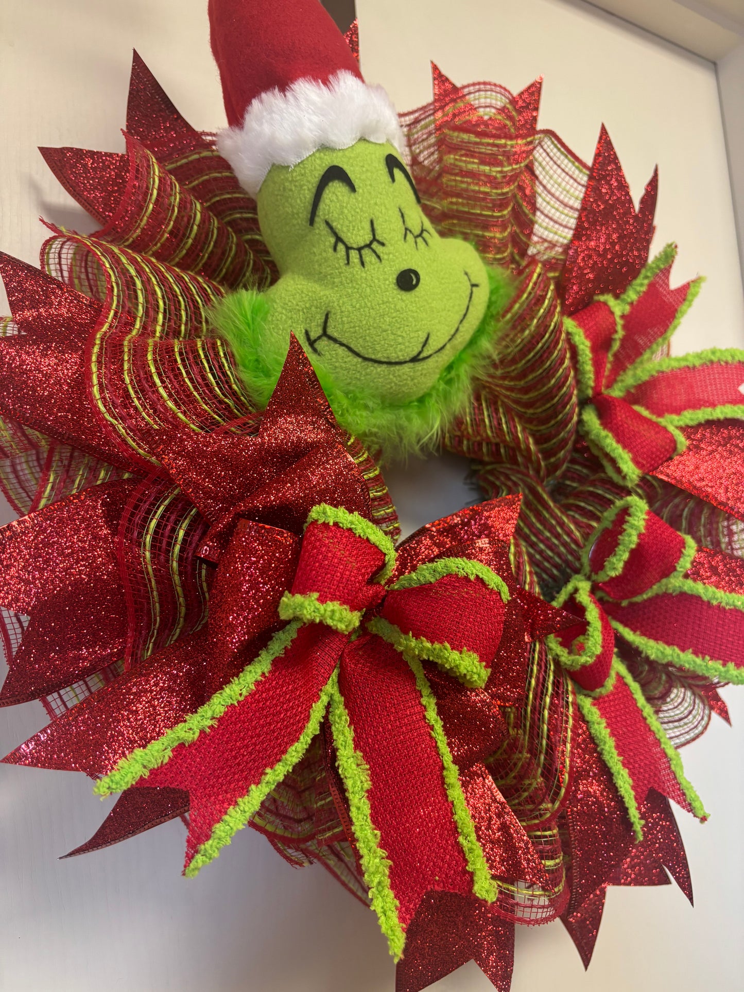 Holiday Green Monster Handmade Custom Wreath