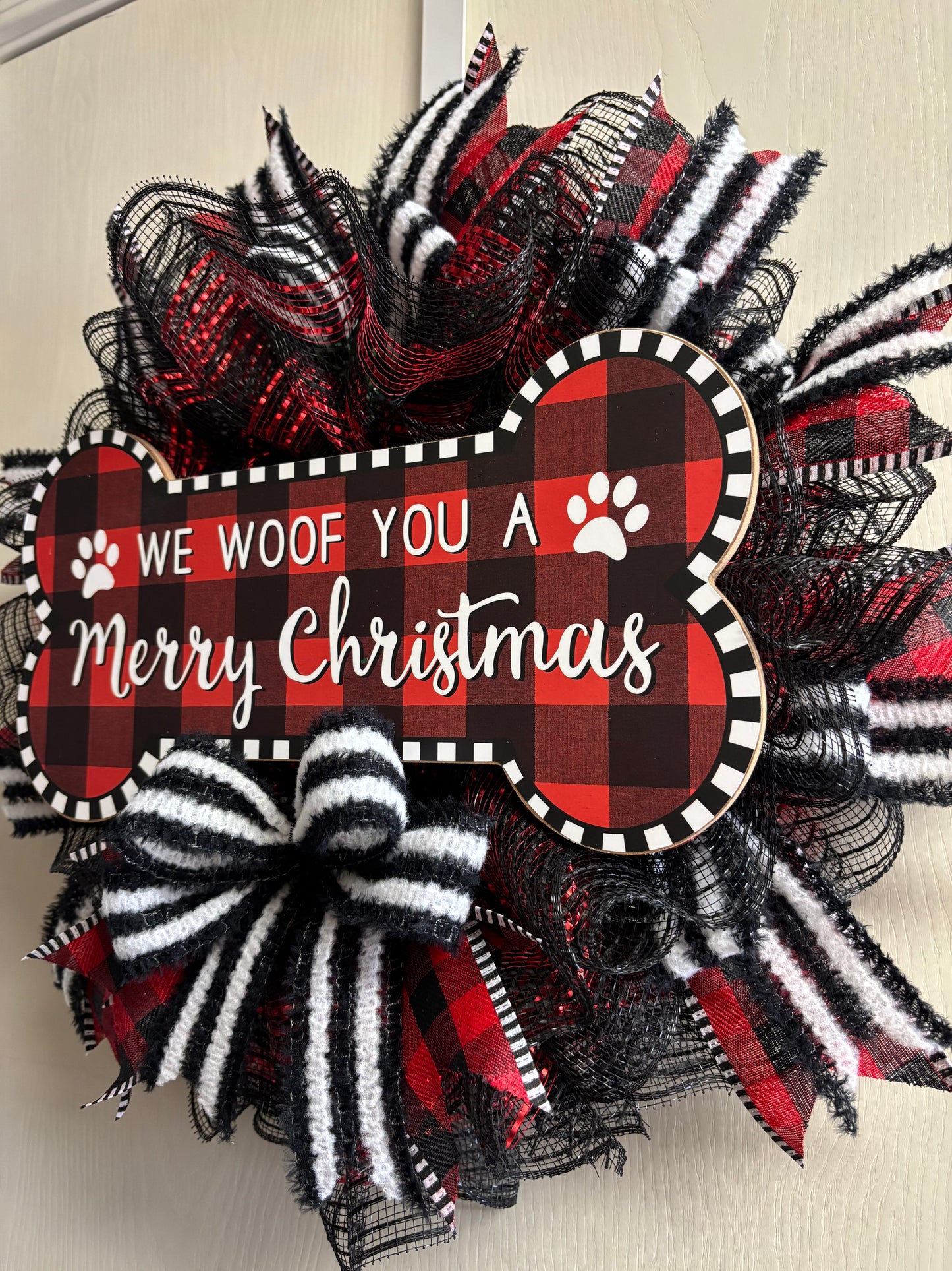 Custom Handmade We Woof You a Merry Christmas Wreath