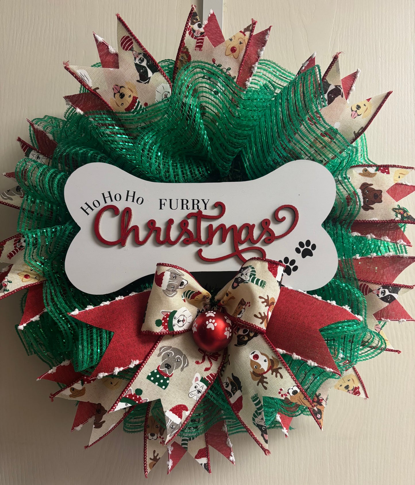 Furry Christmas Handmade Custom Wreath