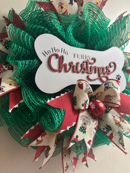 Furry Christmas Handmade Custom Wreath