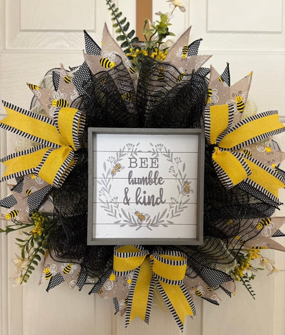 Bee Humble & Kind Handmade Custom Wreath
