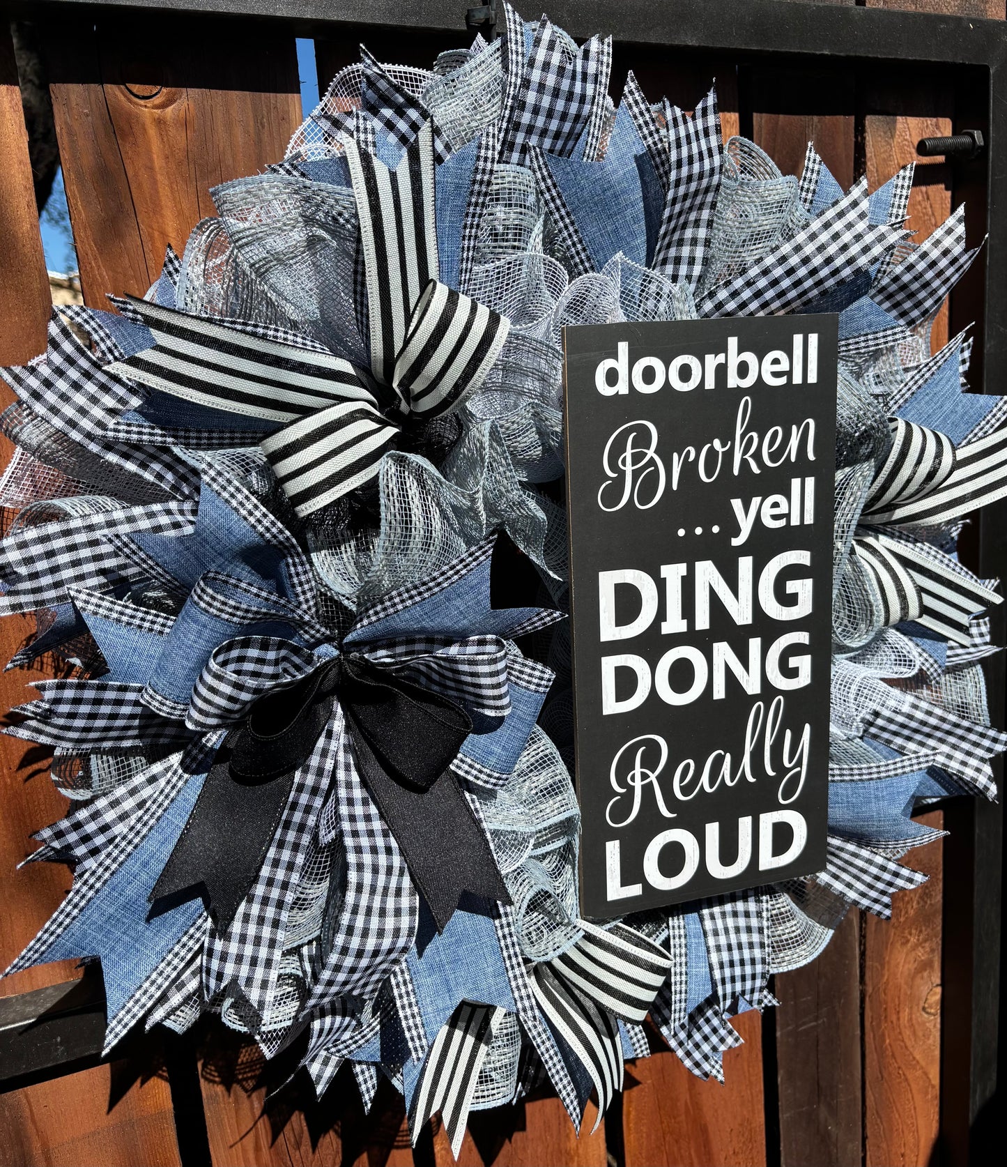 Doorbell Broken Humorous Handmade Wreath