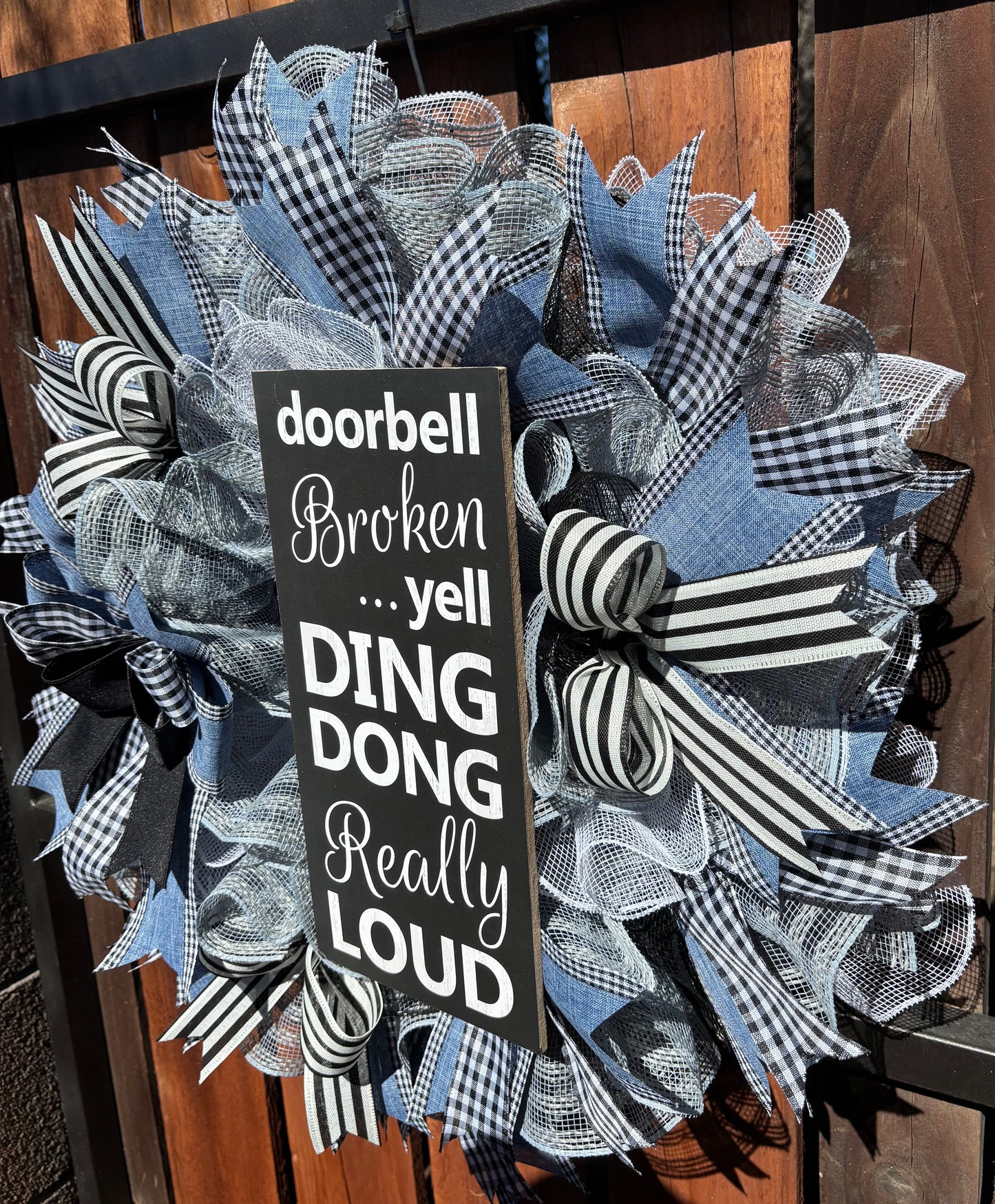 Doorbell Broken Humorous Handmade Wreath