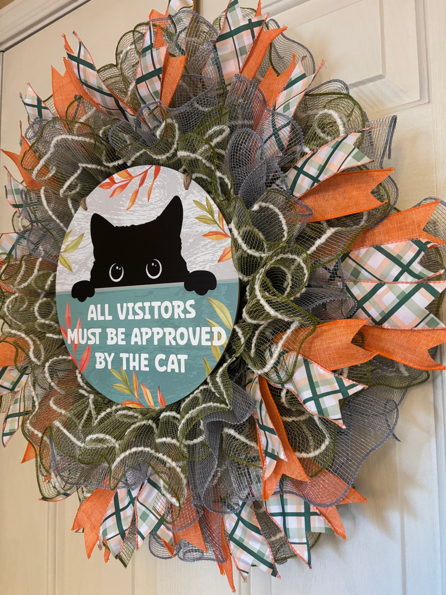 Visitors Approved by the Cat Handmade Wreath