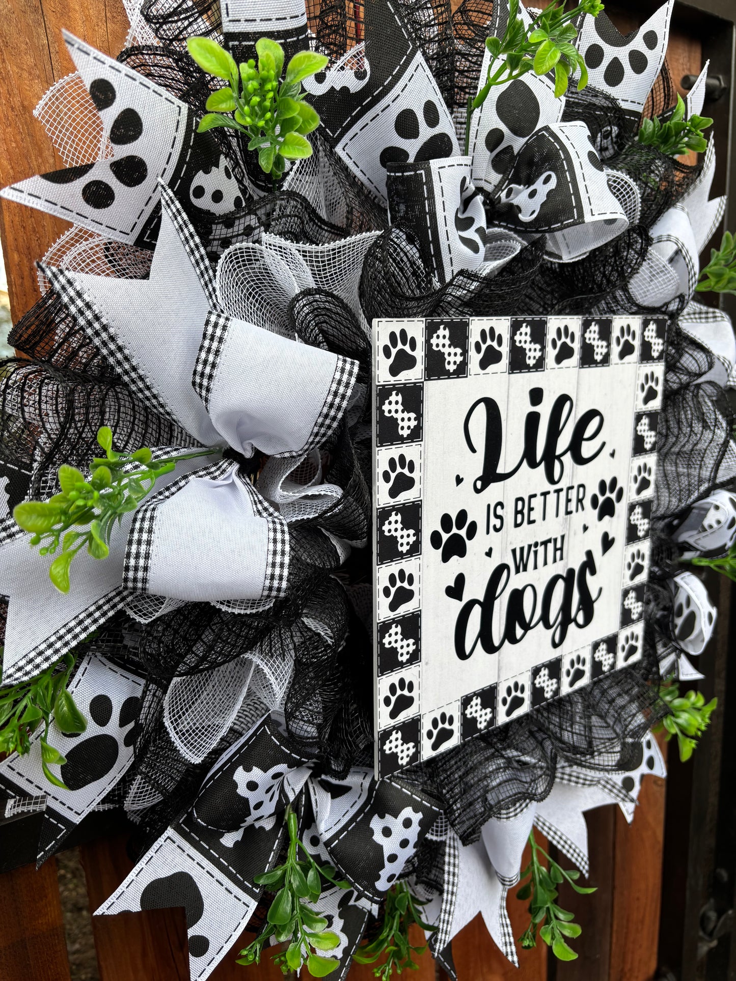 Life is Better With Dogs Handmade Wreath