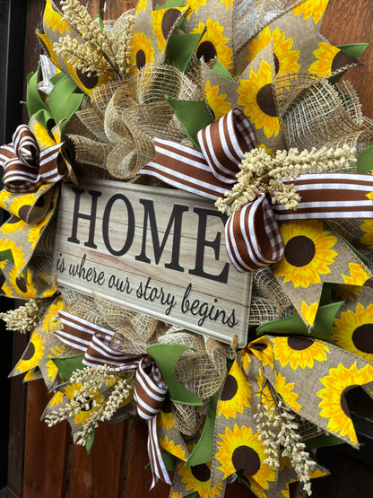 Home Is Where Our Story Begins Handmade Everyday Wreath
