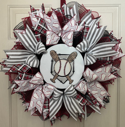 Handmade Homeplate Baseball Wreath