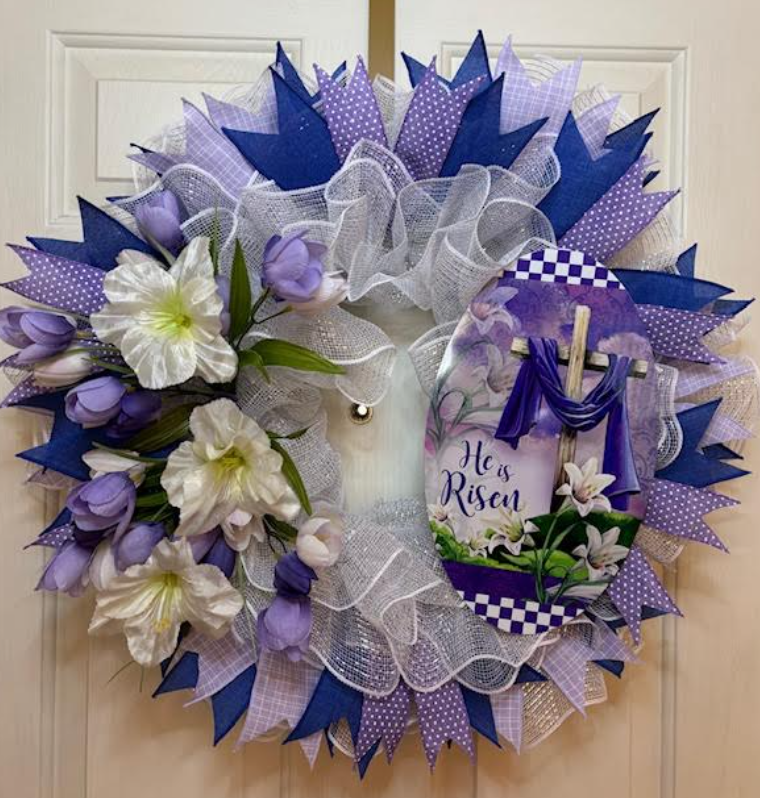 Custom Handmade Easter 'He is Risen' Wreath