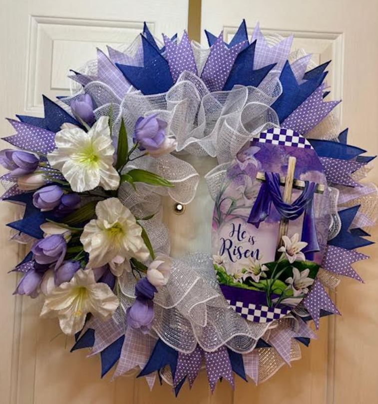 Custom Handmade Easter 'He is Risen' Wreath