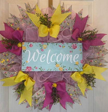 Custom Handmade Floral Welcome Wreath