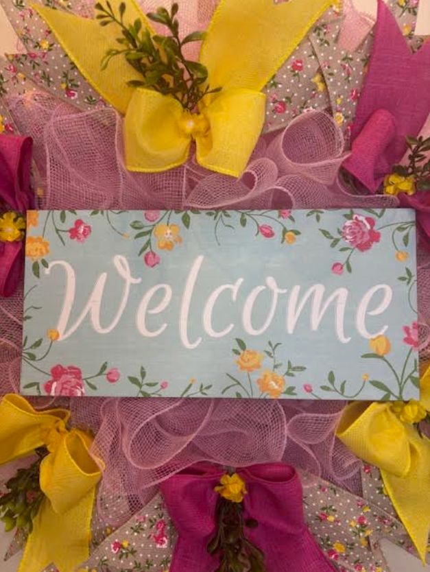 Custom Handmade Floral Welcome Wreath