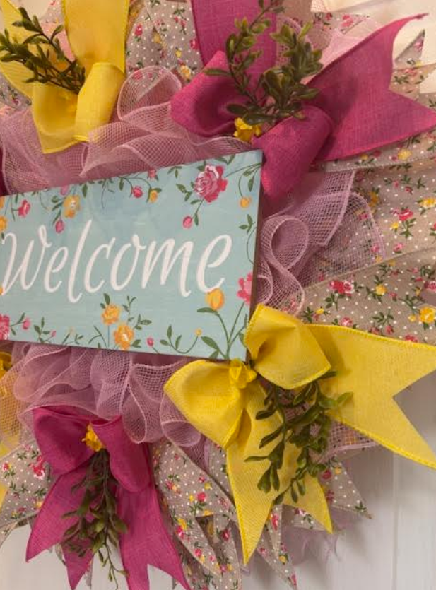 Custom Handmade Floral Welcome Wreath