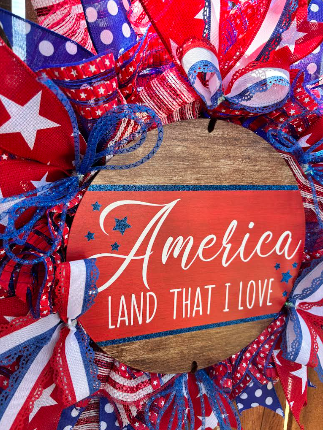America Land That I Love Handmade Wreath