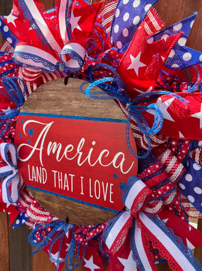 America Land That I Love Handmade Wreath