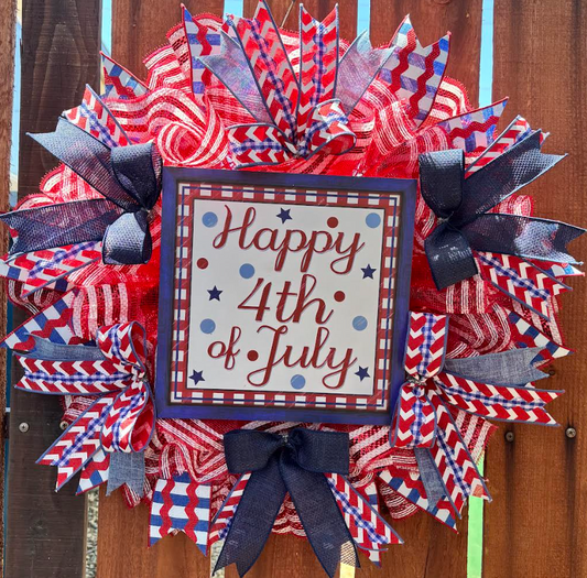 Happy 4th of July Handmade Wreath
