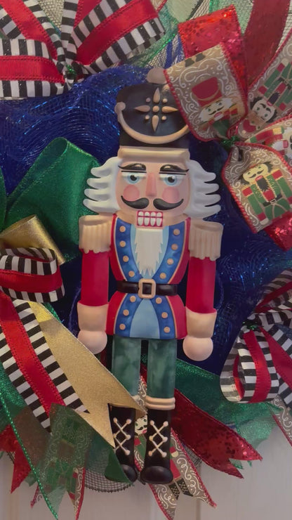 Classic Color Nutcracker Handmade Custom Wreath
