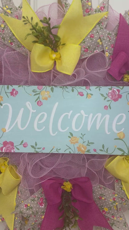 Custom Handmade Floral Welcome Wreath