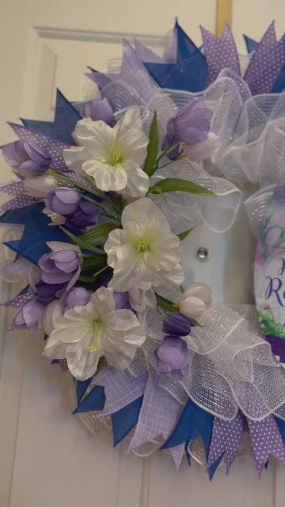 Custom Handmade Easter 'He is Risen' Wreath